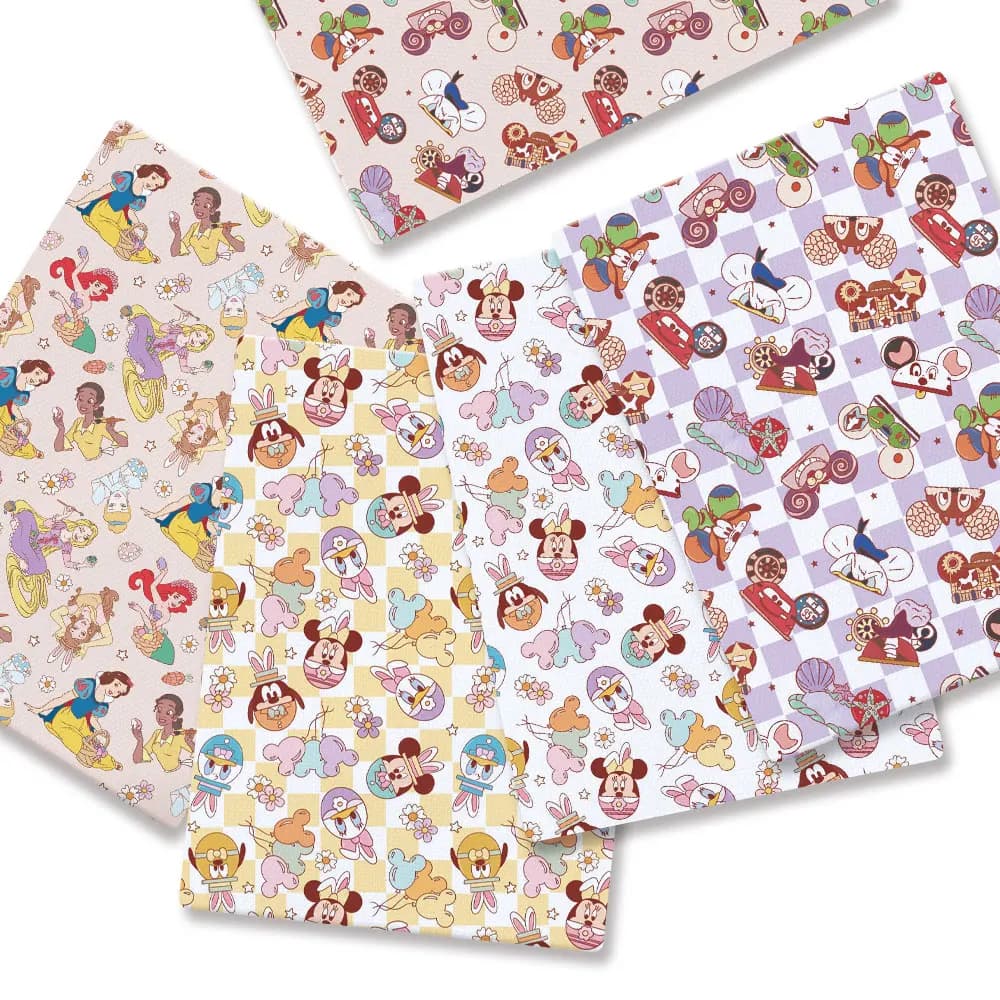 Tessuto Disney 140x50CM in Poliestere Cotone con Cartoni Animati, Tessuto per Patchwork, Tessile per la Casa, Cucito, Vestiti per Bambole, Tende 82326
