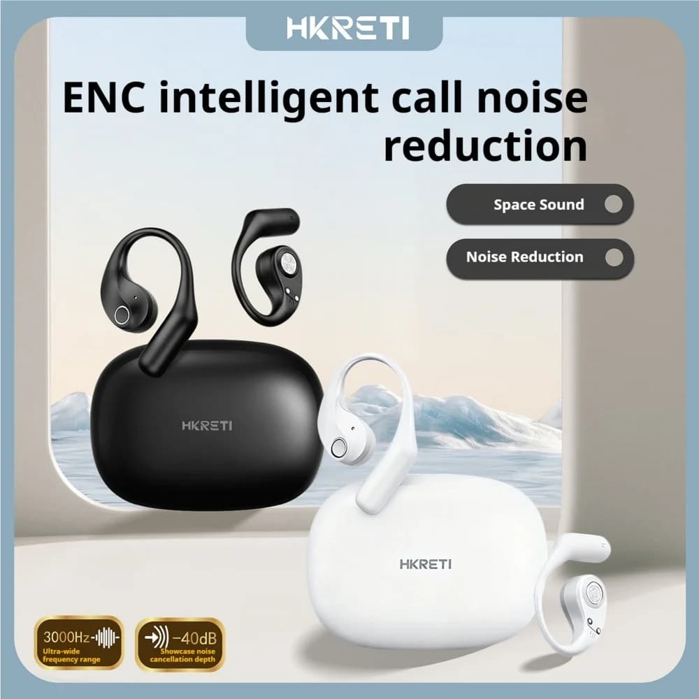 Auricolari Bluetooth 5.4 Wireless IPX5 con Microfono Singolo per Riduzione del Rumore durante le Chiamate, Cuffie Bluetooth Open HG15