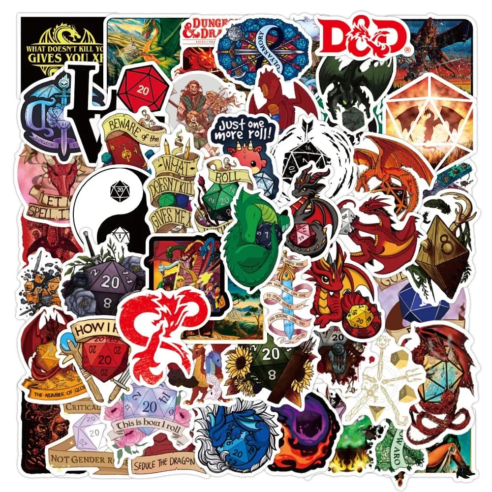50/100PCS Dungeons & Dragons Adesivi Gioco Fantastico Graffiti Adesivo Scrapbook Bagagli Laptop Chitarra Auto Bici Skateboard Giocattolo