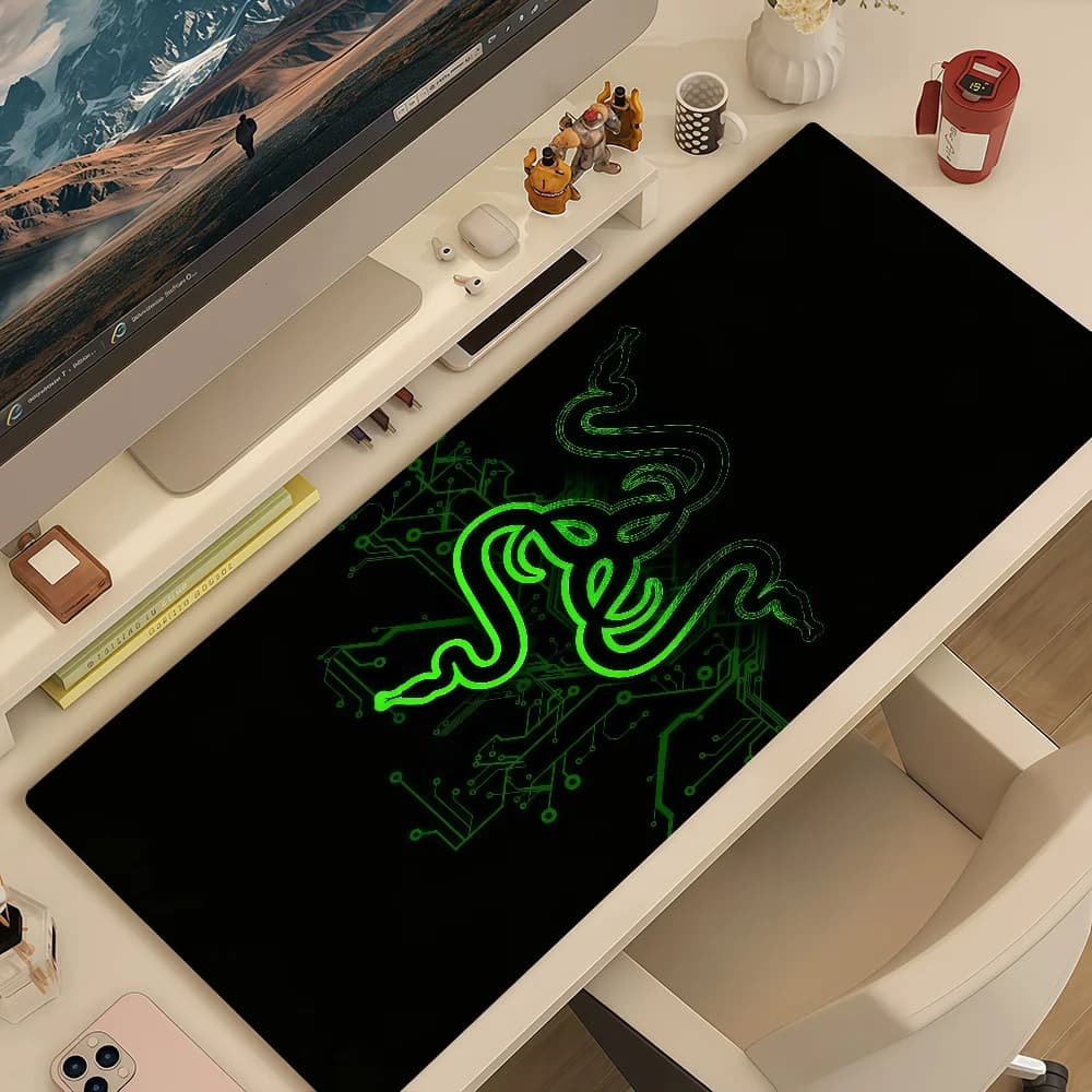 Tappetino per Mouse Snake Mouse, Antiscivolo con Bordo Cucito, per Ufficio, Gaming, Studenti, R-RAZERS, Grande, Spesso, per Scrivere e Giocare