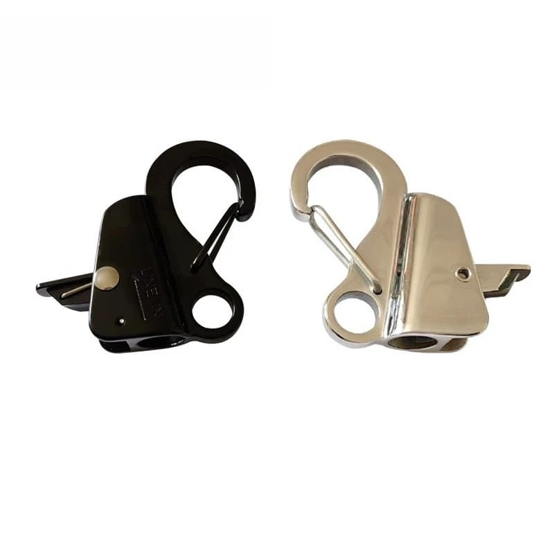 Gancio per Ancora in Acciaio Inox 316 Placcato Nero, Moschettone a Molla per Yacht e Nautica con Lunghezza della Linea Regolabile