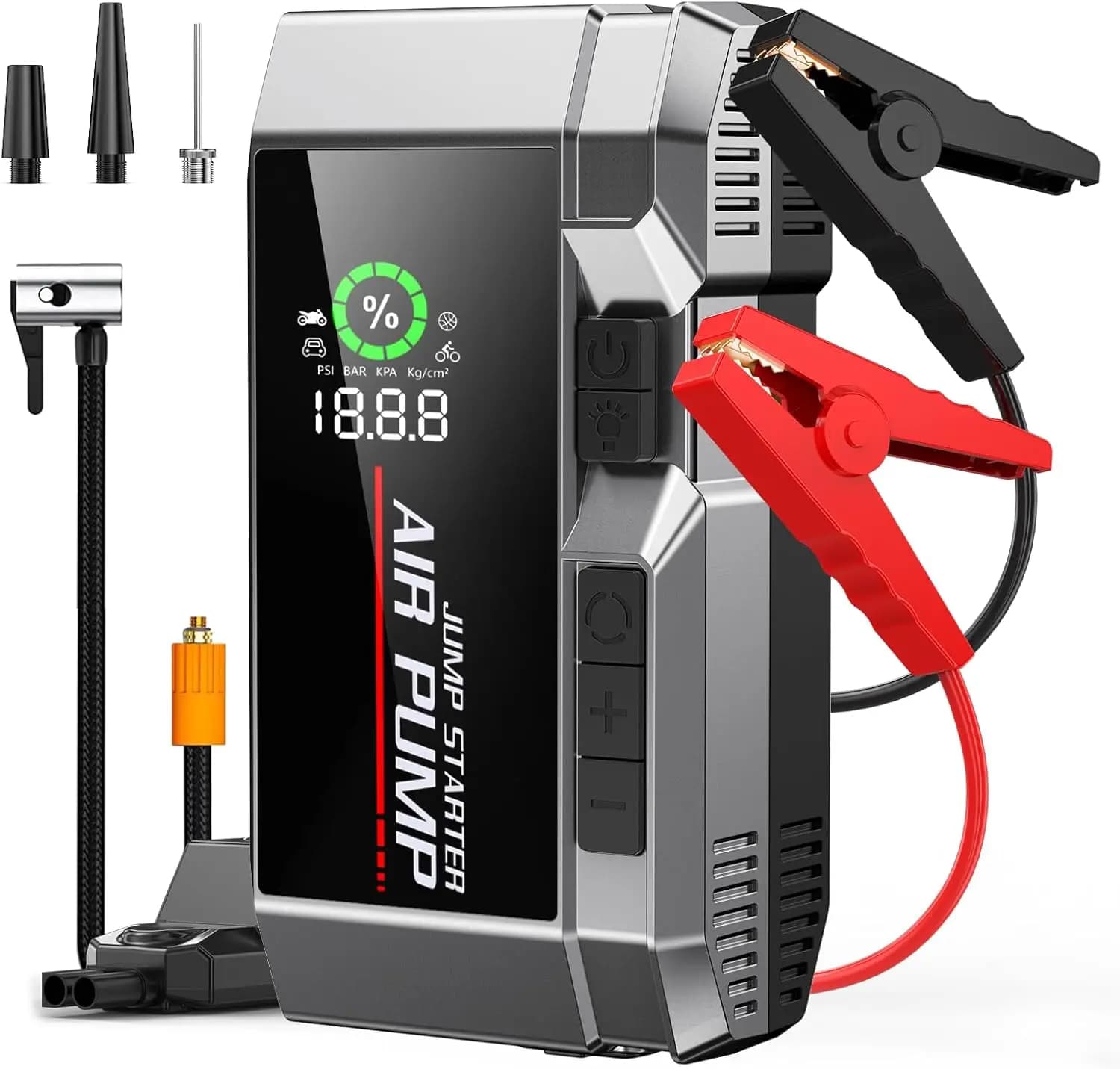 Avviatore d'Emergenza Portatile 7000A con Compressore d'Aria, Caricabatterie 35000mAh per Veicoli a Benzina/Diesel, Gonfiatore Pneumatici 150PSI