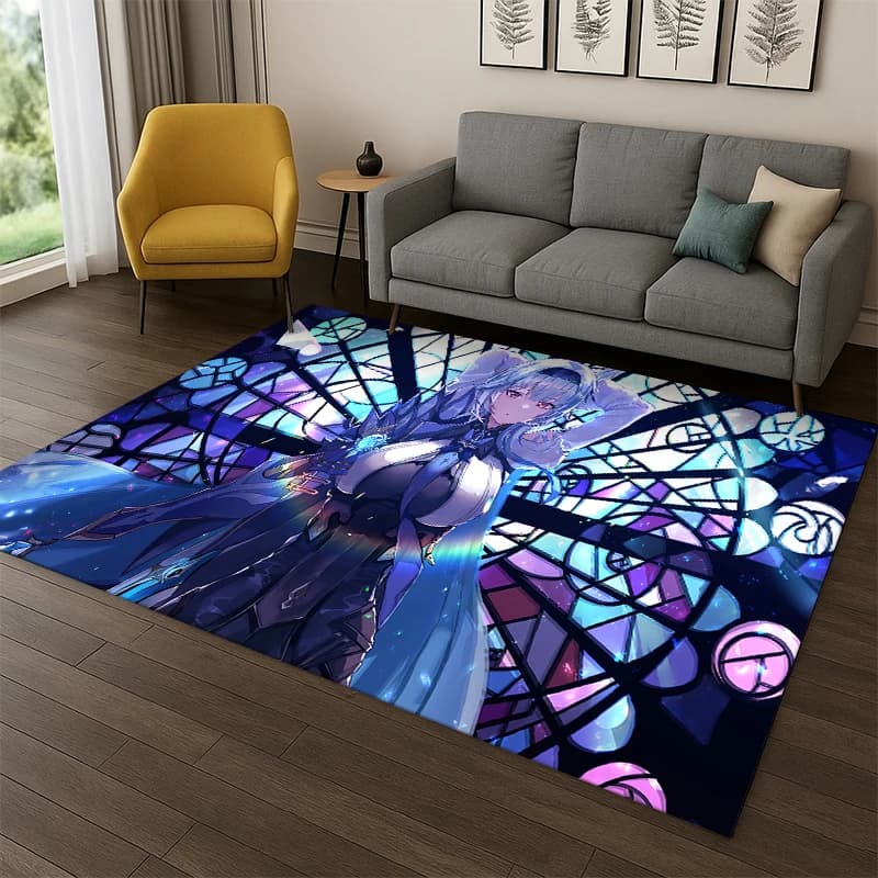 Nuovo Tappeto a Tema Genshin Impact per Camera da Letto, Soggiorno, Sala Giochi, Zerbino, Decorazione Casa, Tappeto Antiscivolo per Bambini, Regalo