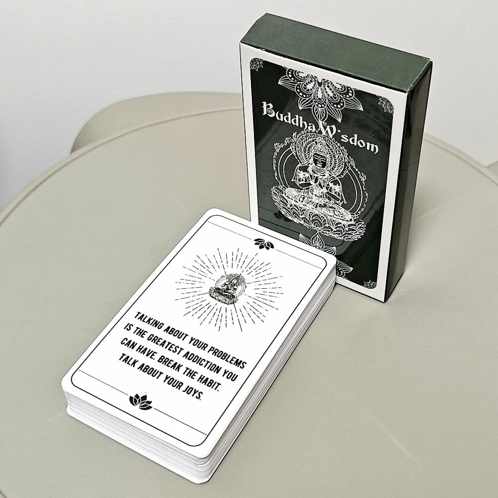 54 carte spirituali Buddha Saggezza Oracle Deck 10,3 * 6 cm per letture generali, guida divina e ispirazione