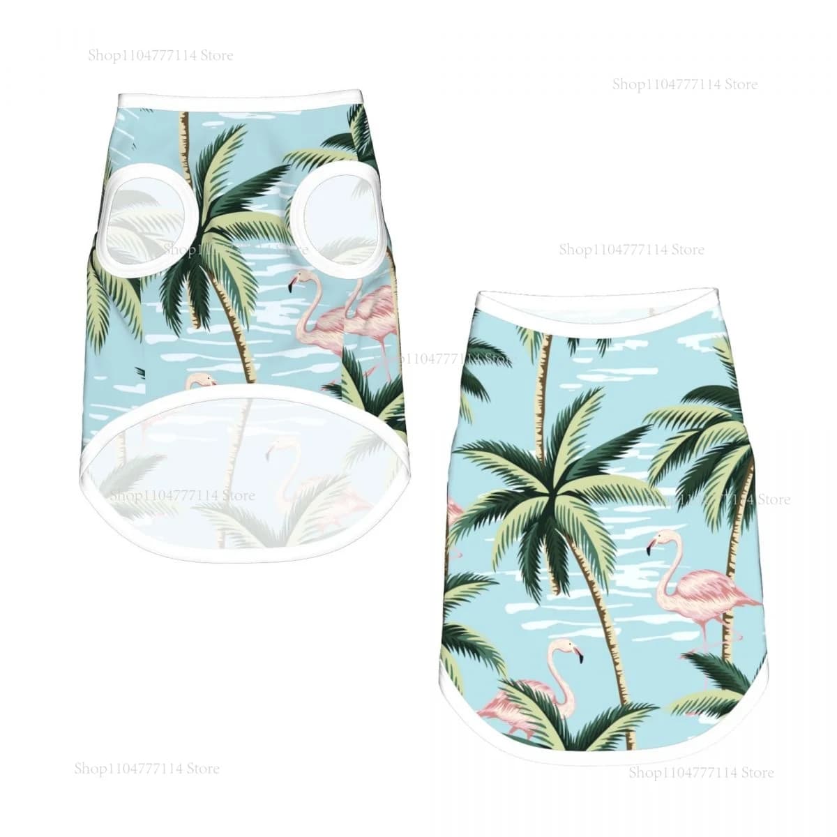 Tropicale vintage rosa fenicotteri alberi camicie per cani gilet cucciolo vestiti estivi per cani per cani di piccola taglia cucciolo di gatto maglietta per animali domestici