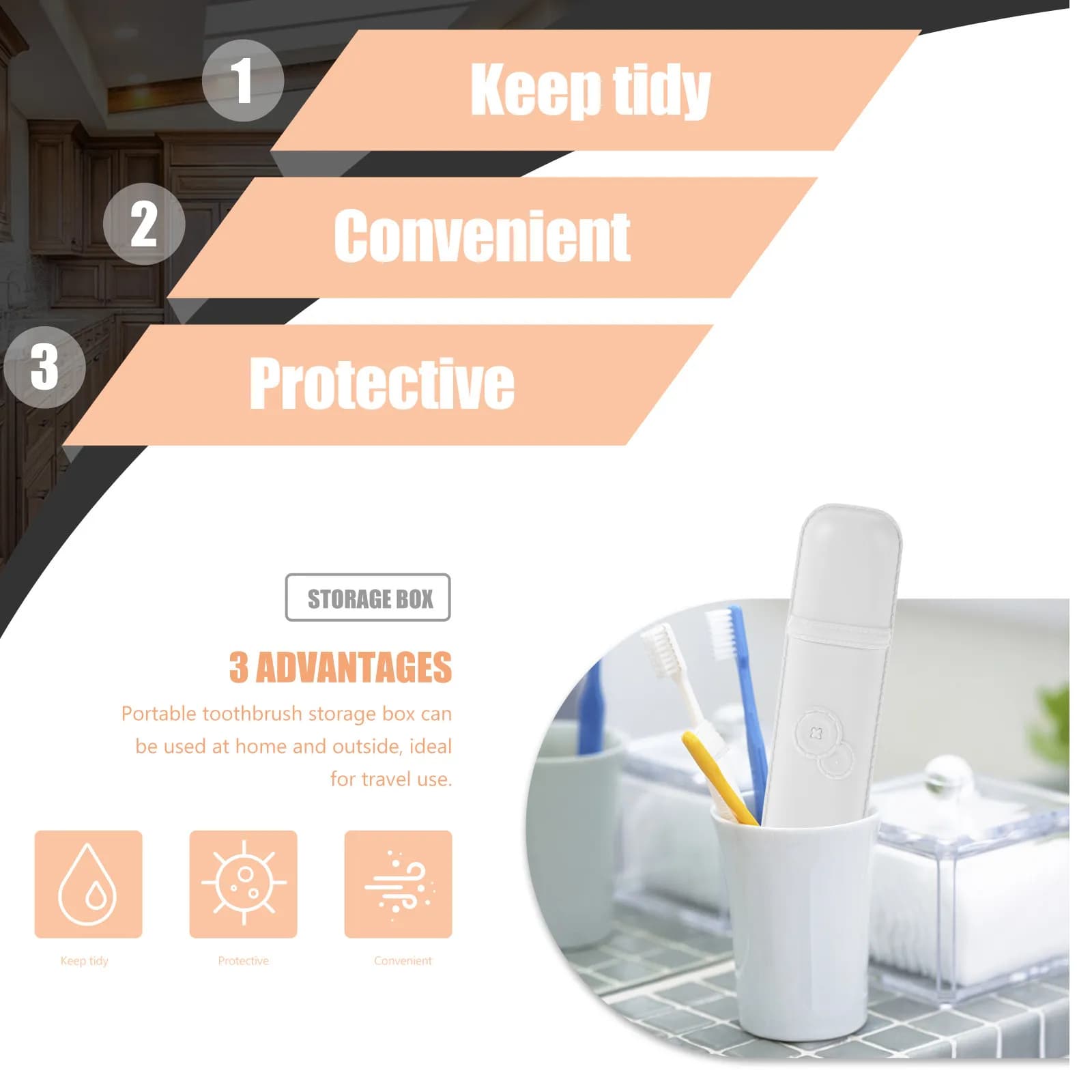Portable Travel Toothbrush Container Plastic Holder Compact Travel Toothpaste Storage Case for Camping Business Trip