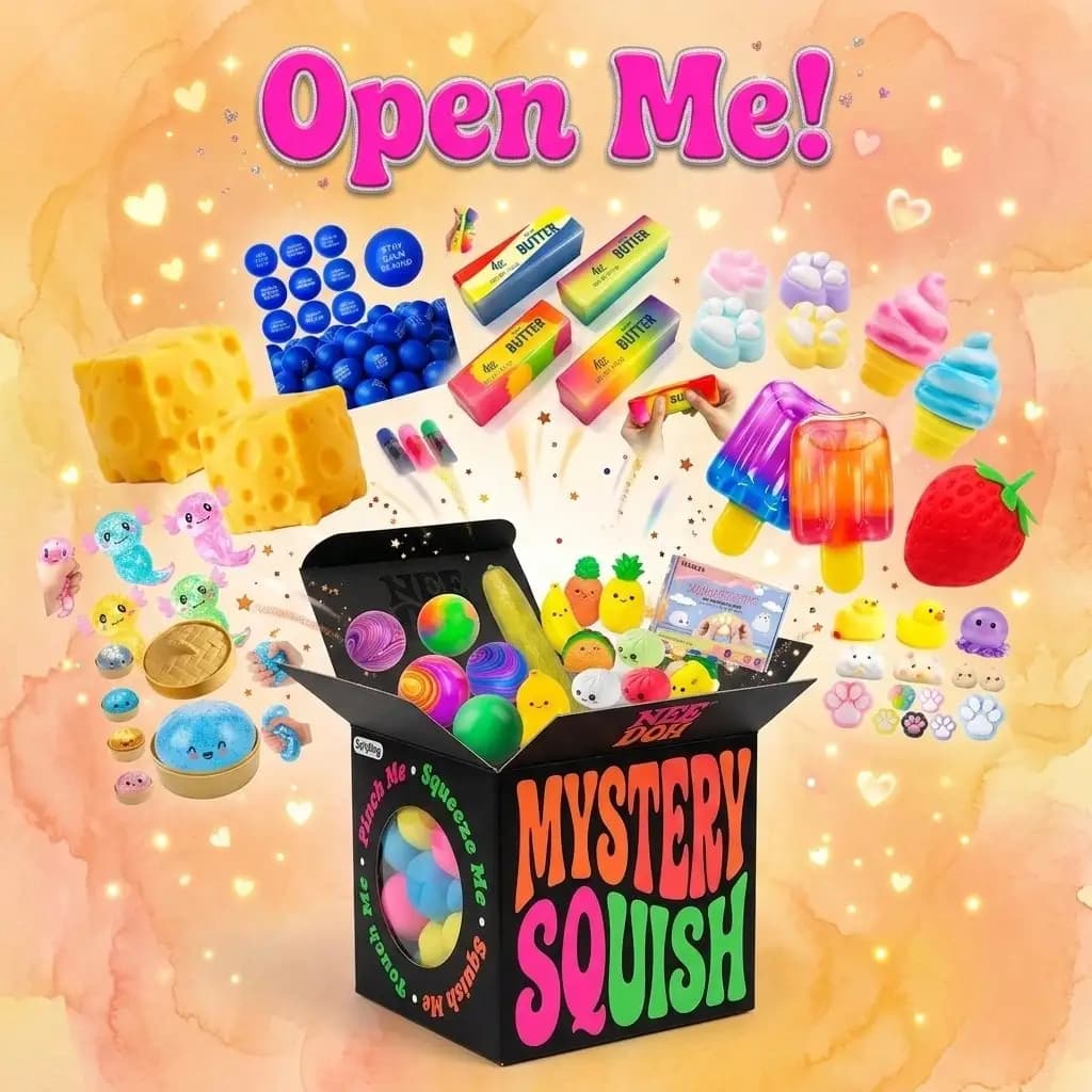 Squishy Tascabile in Scatola a Sorpresa – Set di Giocattoli Rilassanti a Tema Fortuna