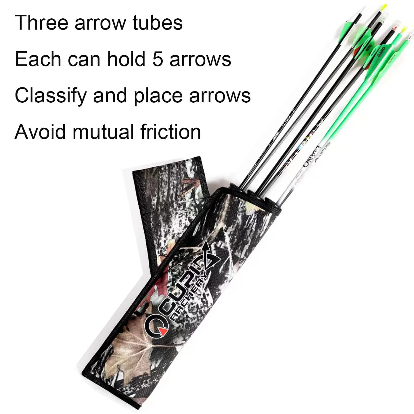 CUPID 3-Tube Waist Arrow Quiver Adjustable Belt Archery Arrow Storage Pouch Portable Archery Accessories for Target Shooting Bow