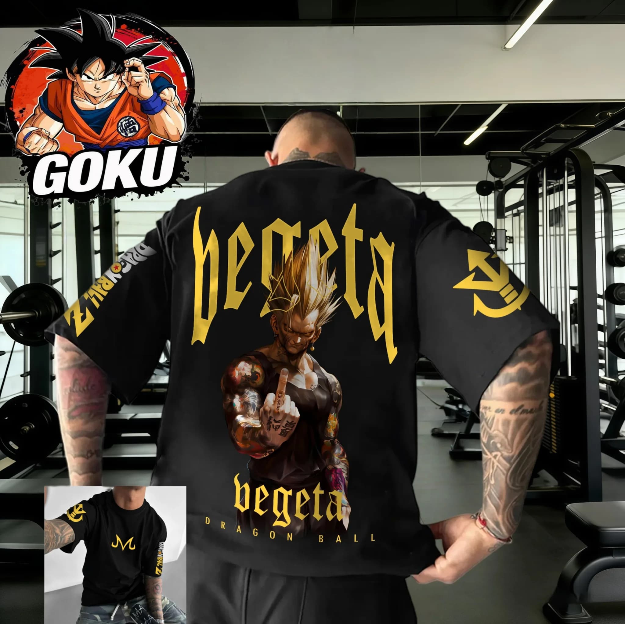 T-shirt Retro Dragon Ball Estate 2026 100% Cotone Stampa Vegeta Oversize Fitness Streetwear per Uomini Donne Adulti e Bambini