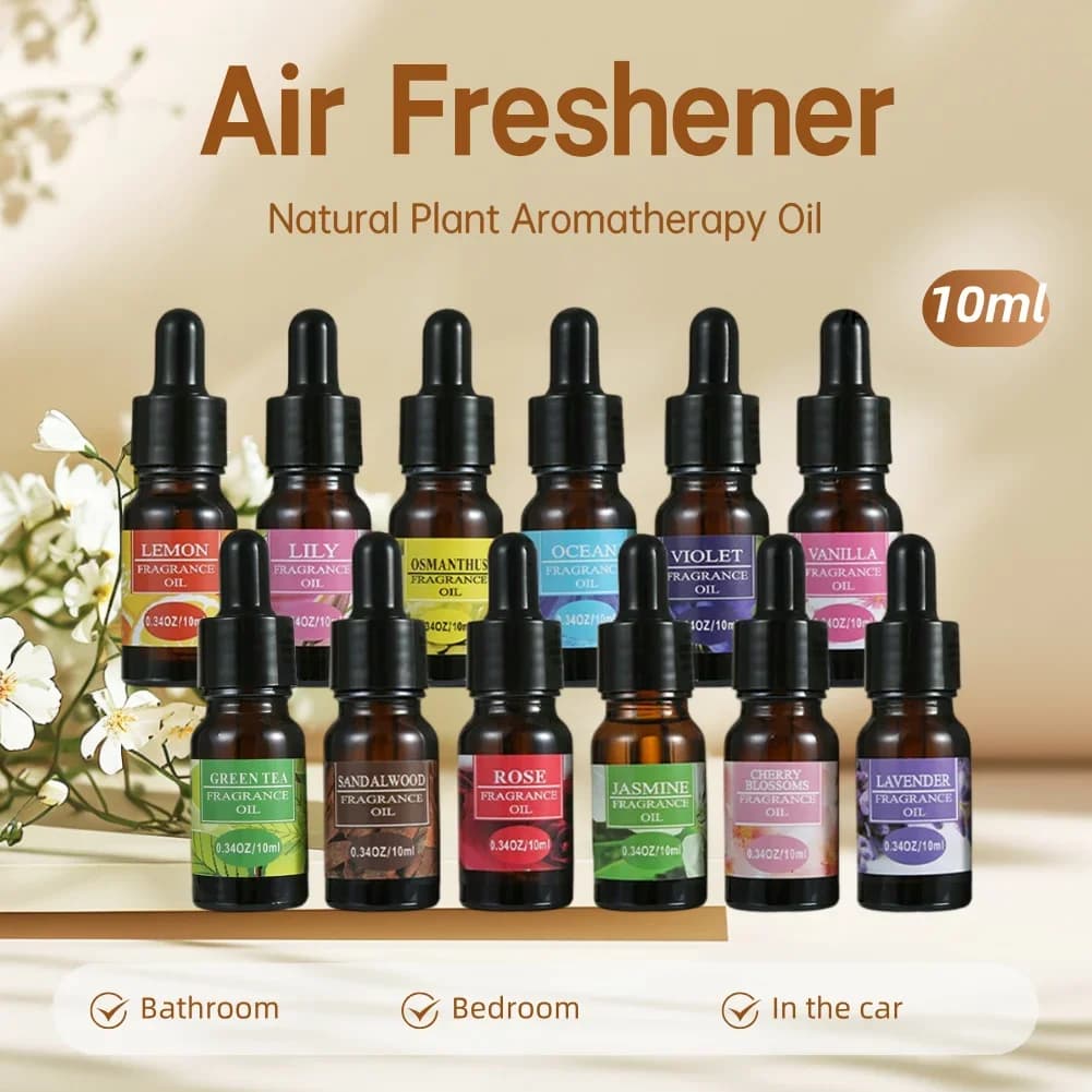 Deodorant for environments Deodorant Bathroom Air Fresh Essential Oil Cleaner Fragrance Auto Aromatherapy Diffuser with 10ml
