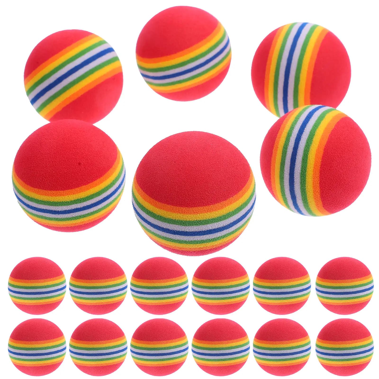 20 Palline da Golf in EVA per Allenamento, Colori Arcobaleno, Morbide e Leggere, Flessibili per Pratica Indoor, Ideali per Esercizi di Approach Shot, Sicure e Resistenti