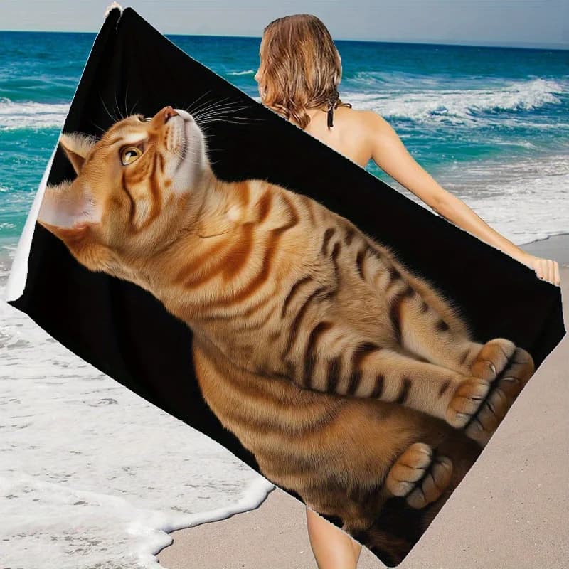 Un telo mare per gatti Bengal, leggero, asciugamano da viaggio, piscina, adatto per adulti per lo sport