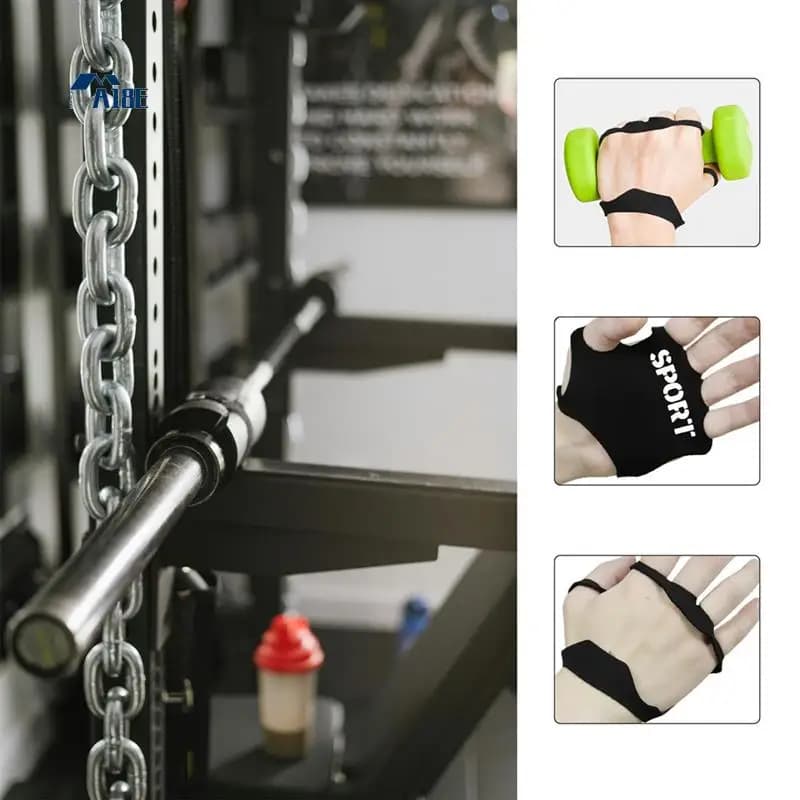 A18E-Plastic Fitness Guides without fingers Breathable sports training gloves for women and men Lifting with ventilated grip
