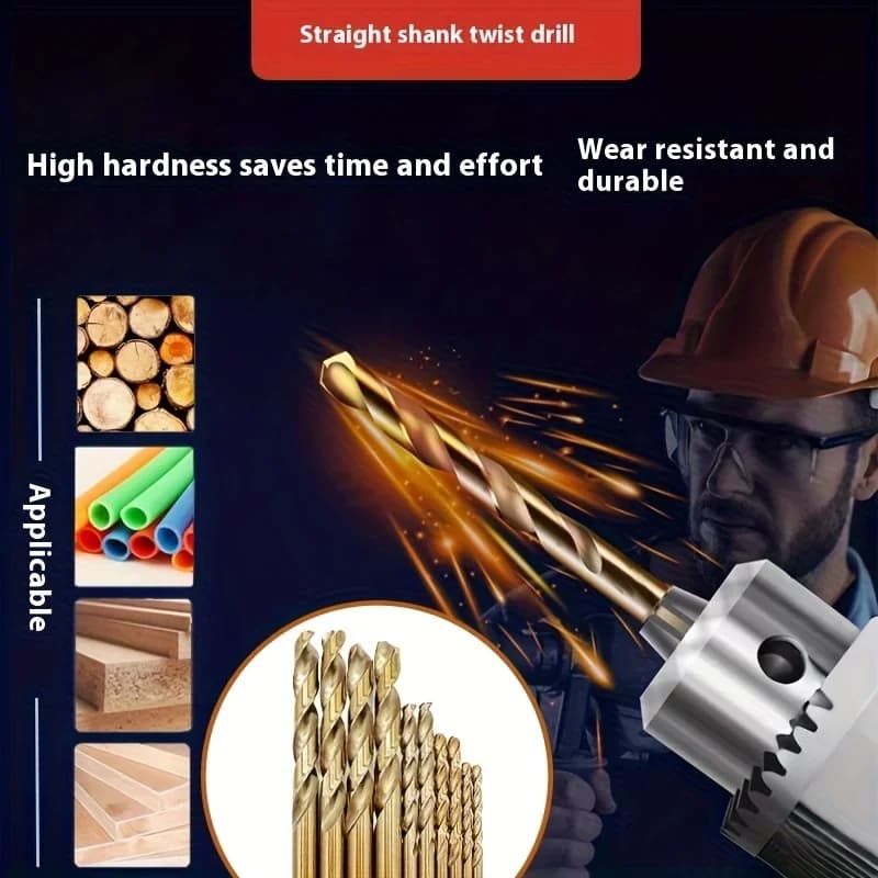 Titanium HSS Drill Bits Coated Stainless Steel HSS High Speed Drill Bit Set For Electrical Drill Tools