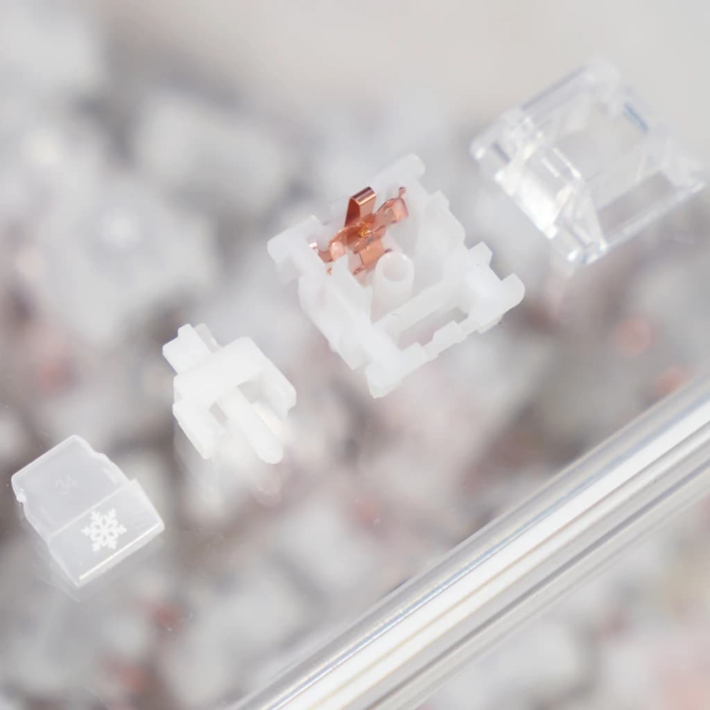 HMX Snowflake Linear Switch 5Pin Mechanical Keyboard Switch H2 Large Ball Base POM Stem Creamy Thock Sound Custom Typing Gaming
