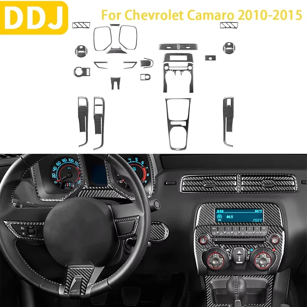 Per Chevrolet Camaro 2010 2011 2012 2013 2014 2015 accessori auto in fibra di carbonio interni protezione completa Trim Sticker modificato