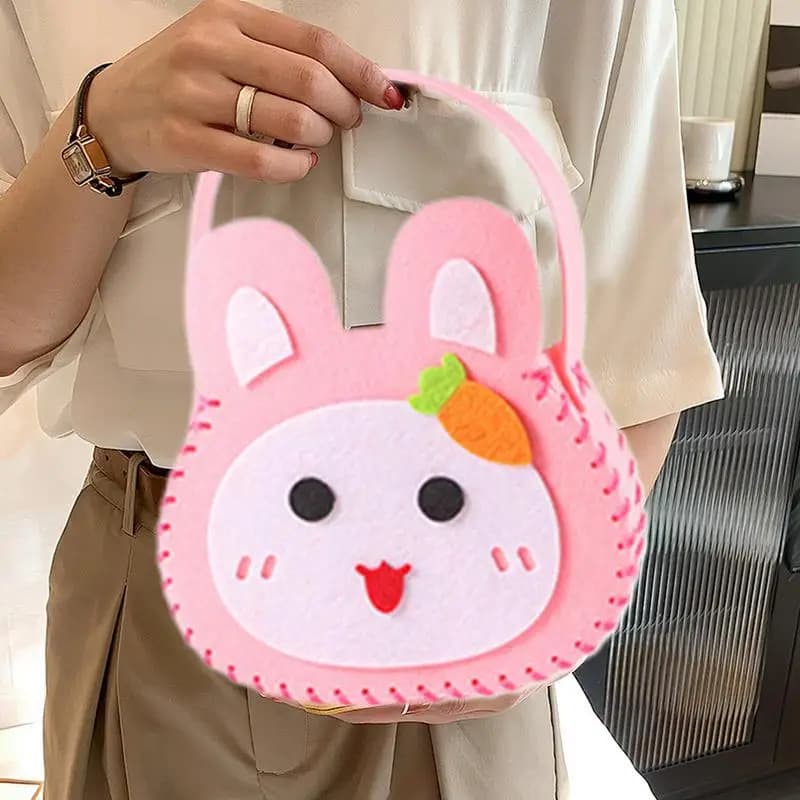 Borsa da cucito per bambini Borsa a mano artigianale Kit da cucito Non tessuto Impara a cucire Giocattoli Educativi per bambini Primo kit da cucito con modelli per ragazze