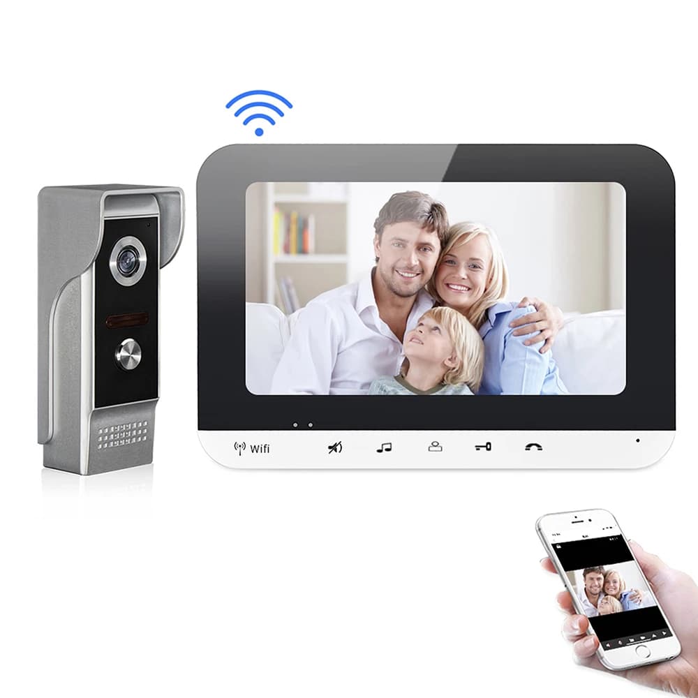 7Inch TFT Screen Tuya APP AHD WIFI Doorbell Wired Video Door Phone Intercom Visual Peephole Viewer Acess Control