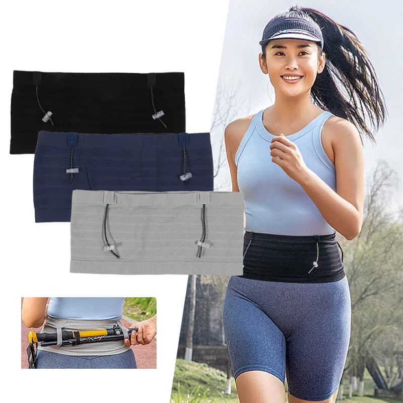 Men's Running Waist Belt Invisible Elastic Running Belt Multifunction Sports Waist for Phone Gym Fitness Marathon
