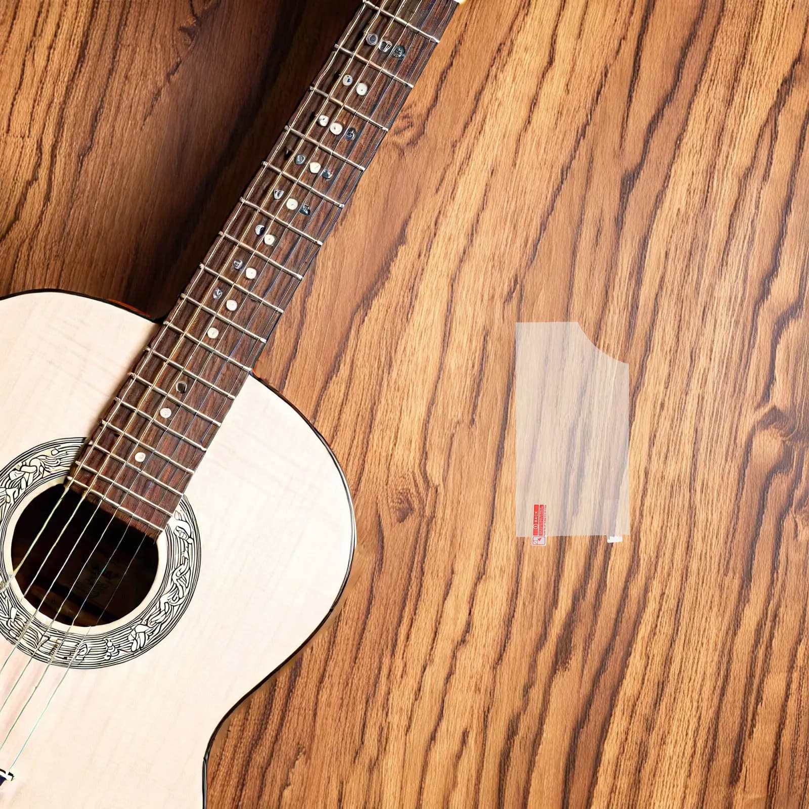 2Pcs Clear Acoustic Guitar Pickguard Film 0.1mm Thick Transparent Self-Adhesive Pick Guard Sticker for Strumming Protection