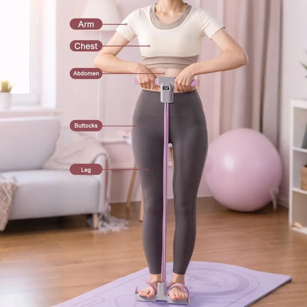 Fascia di resistenza a 4/6 tubi Fasce per fitness con corda di tensione multifunzione Estrattore per pedali yoga elastico a 6 tubi per esercizi sportivi in palestra