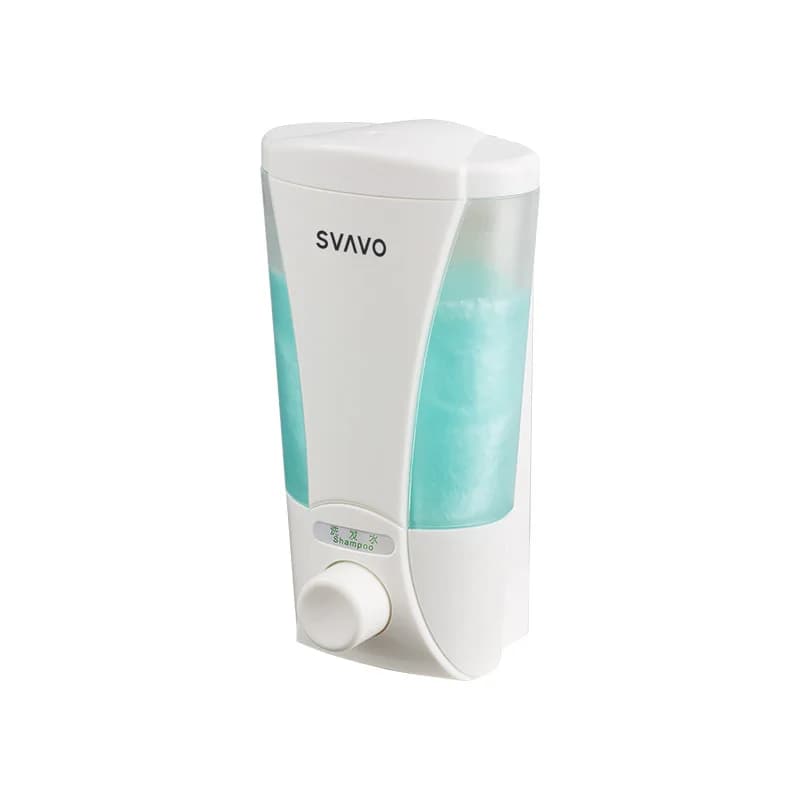 SVAVO 200ML Dispenser di sapone Bagno Montaggio a parete Doccia Shampoo Lozione Contenitore Sistema di supporto Non perforato Hotel