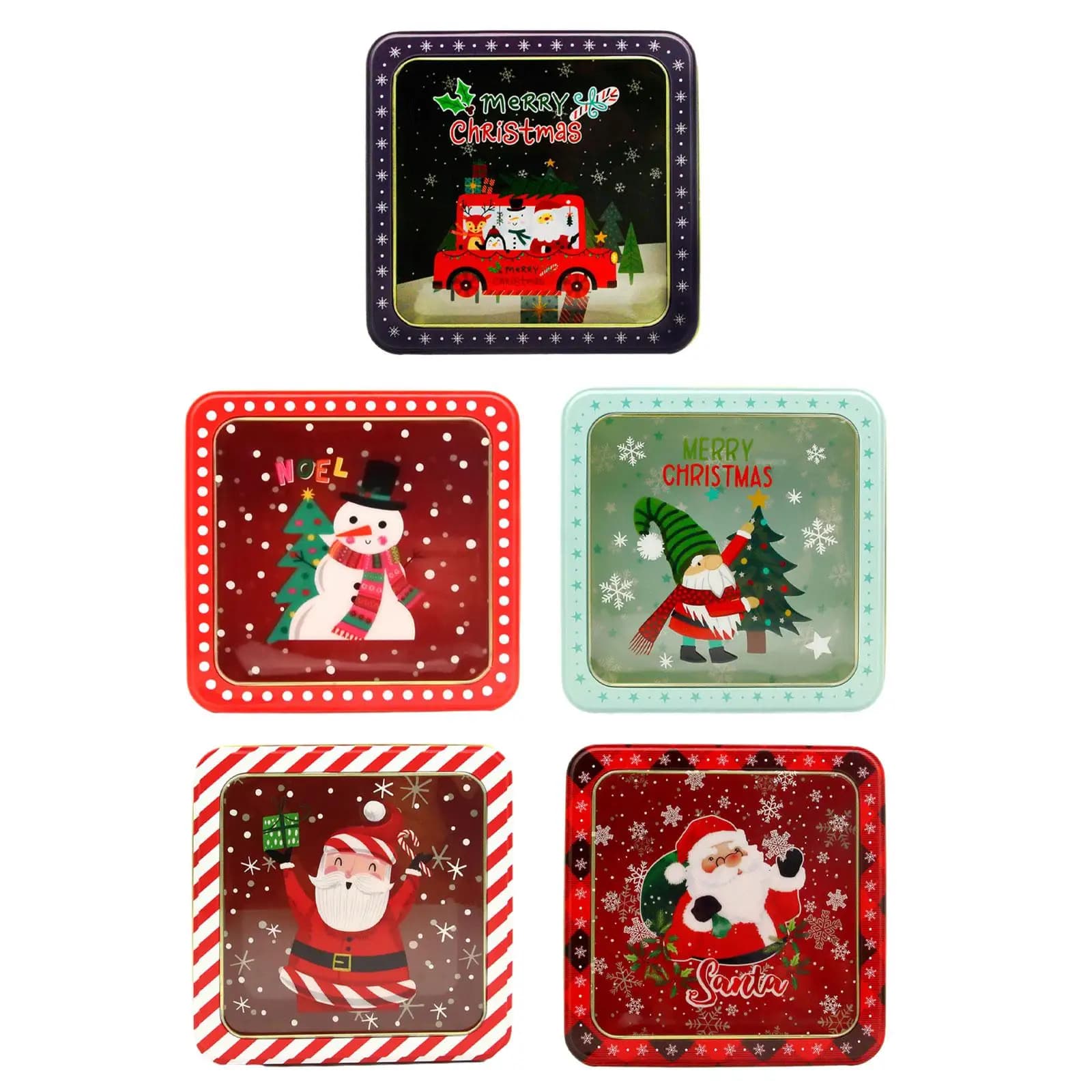Tin cans Christmas candy boxes for baked goods, party gifts