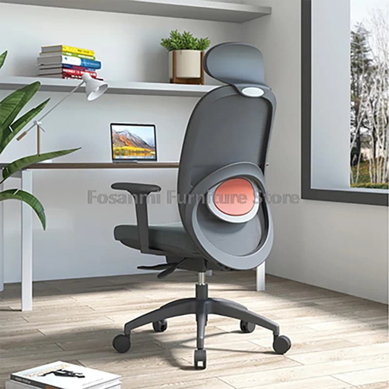 Sedia da ufficio ergonomica in rete con schienale alto con poggiatesta Comfort Sedie da scrivania eleganti e regolabili Robusta sedia per computer da gioco per la casa