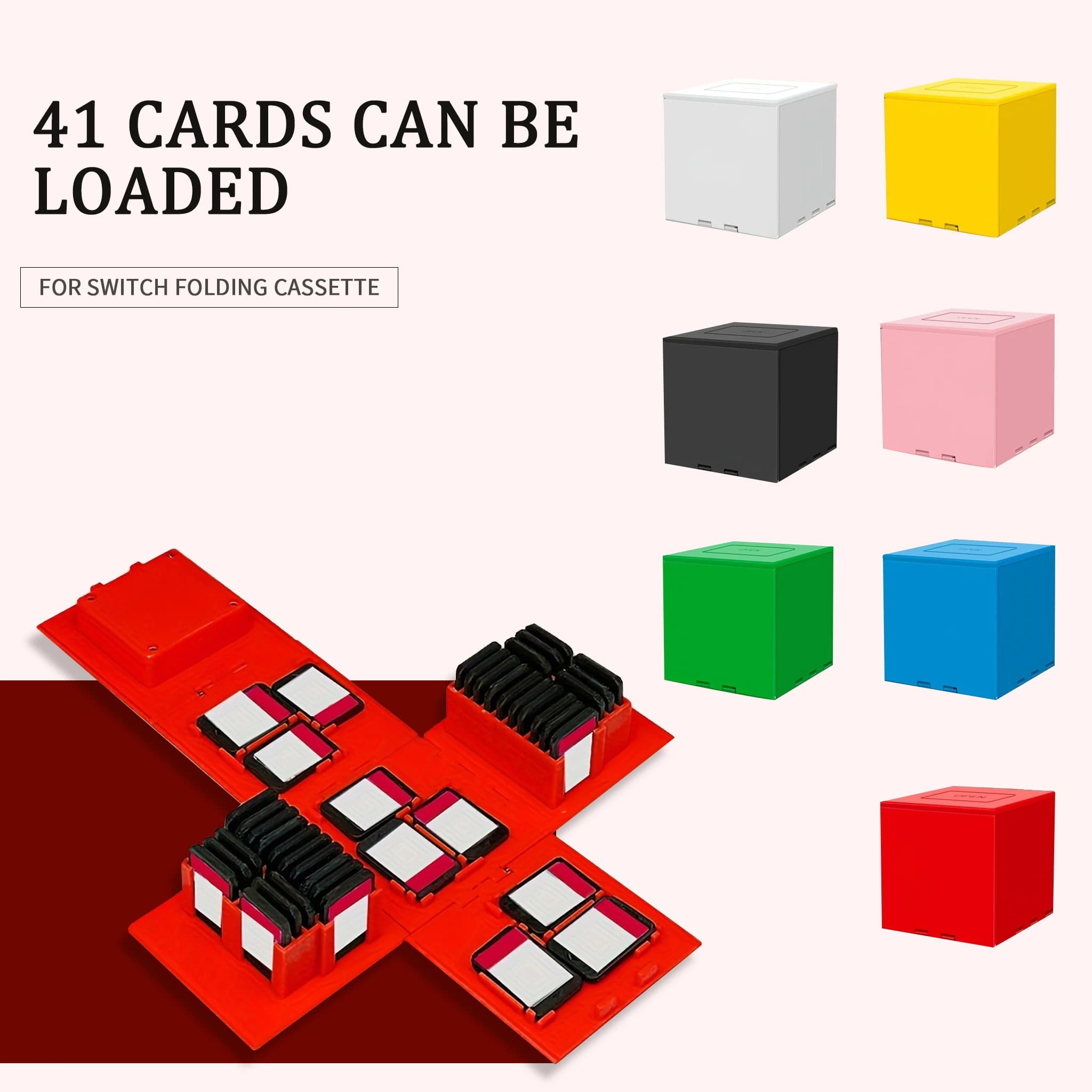Game box storage case for Switch game cards, a cube-shaped case for 41 cards