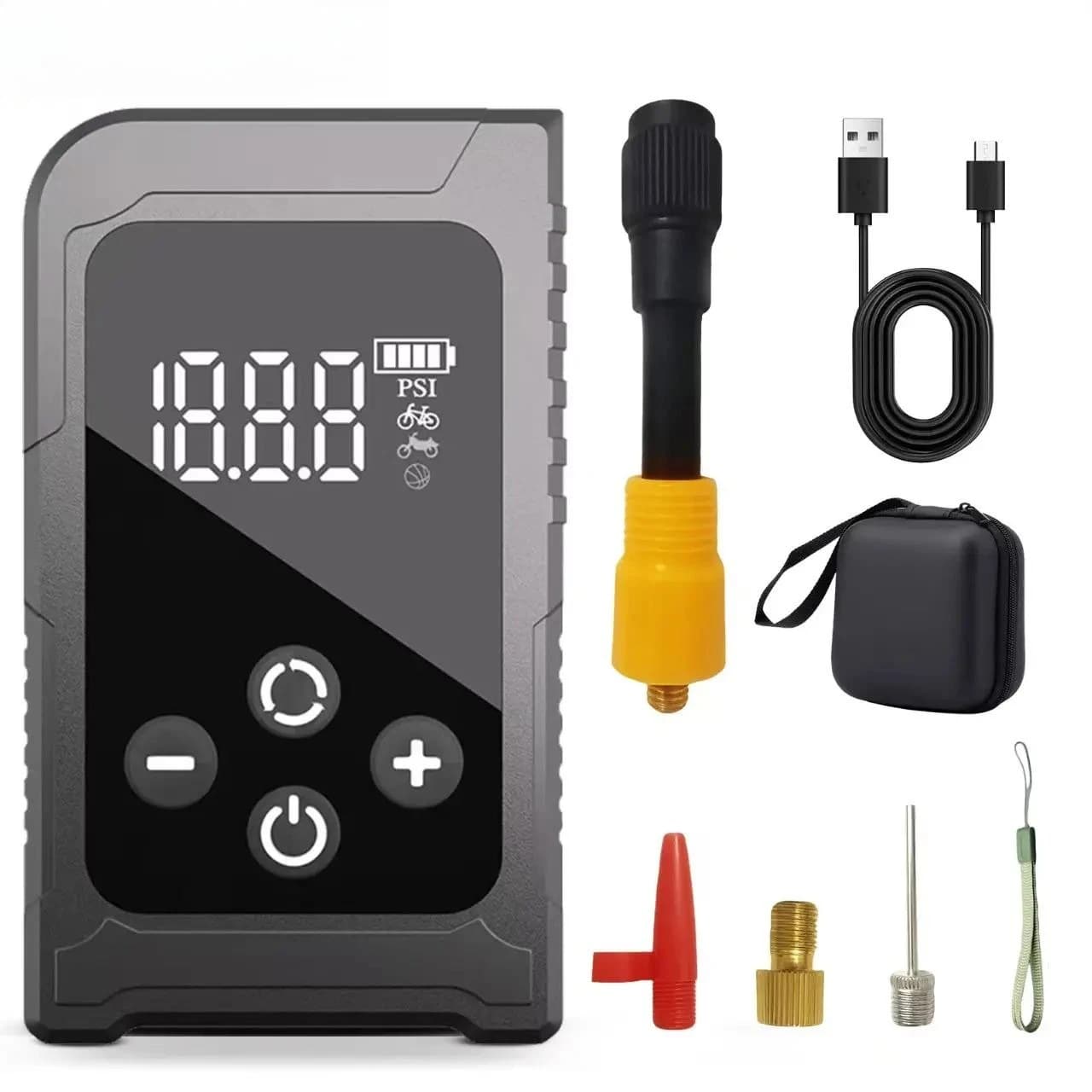 Pompa di aria elettrica per pneumatici da bicicletta per bici da strada portatile da 150 psi, mini accessori per pompa di aria per pneumatici ricaricabili
