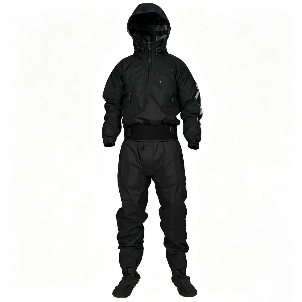 Men's Dry Waterproof Suit, Dry Waterproof Suit with Removable Hood, Kayaking Clothing, Paddles, Rafting Gear, Canoeing Gear, Sai