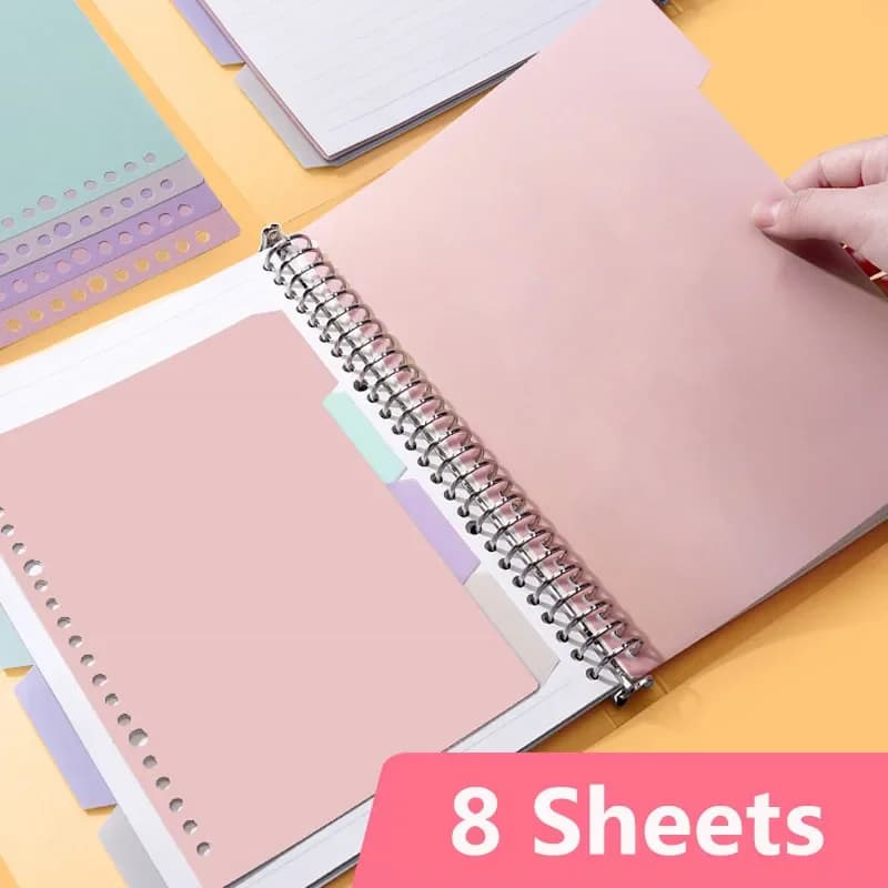 Divisori colorati per A5 Planner indice divisore pagina classificazione plastica pagina Tab per B5 A4 Notebook Memo cancelleria 8 pz/set