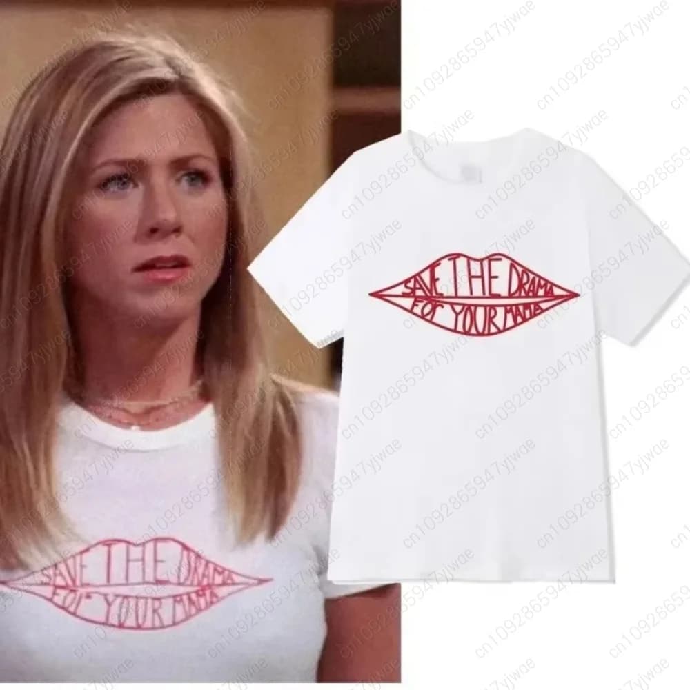 T-shirt unisex da donna taglie forti con stampa Kawaii Mom 2026 Friends TV Show Save The Drama For Your Mama Rachel Save Drama