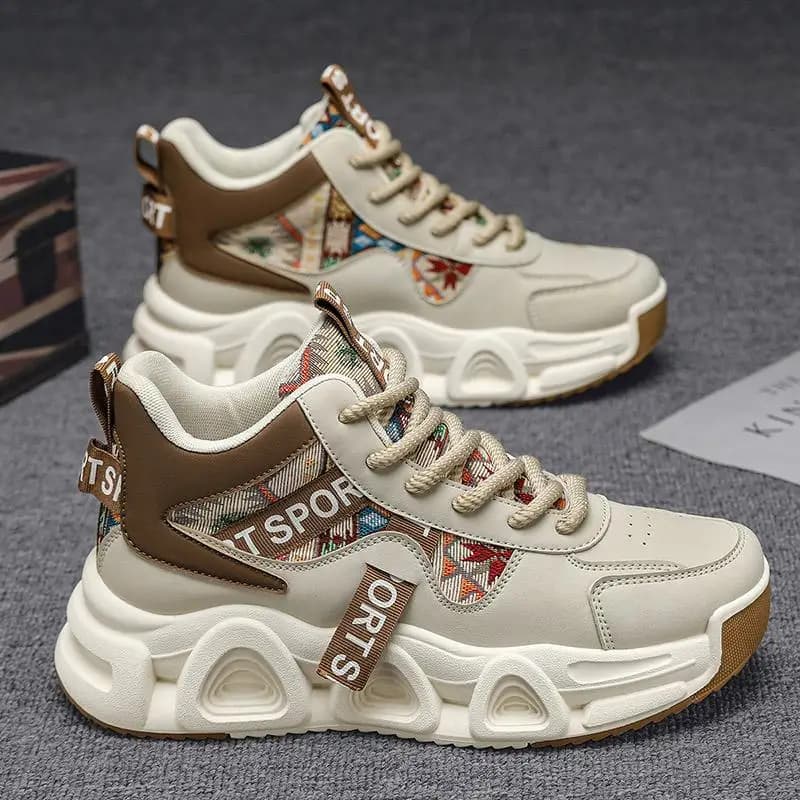 High-Top Men's Shoes 2025 New Autumn Thick Bottom Heightening Casual Versatile Men's Running Sports Wear-Resistant Dad Trendy...