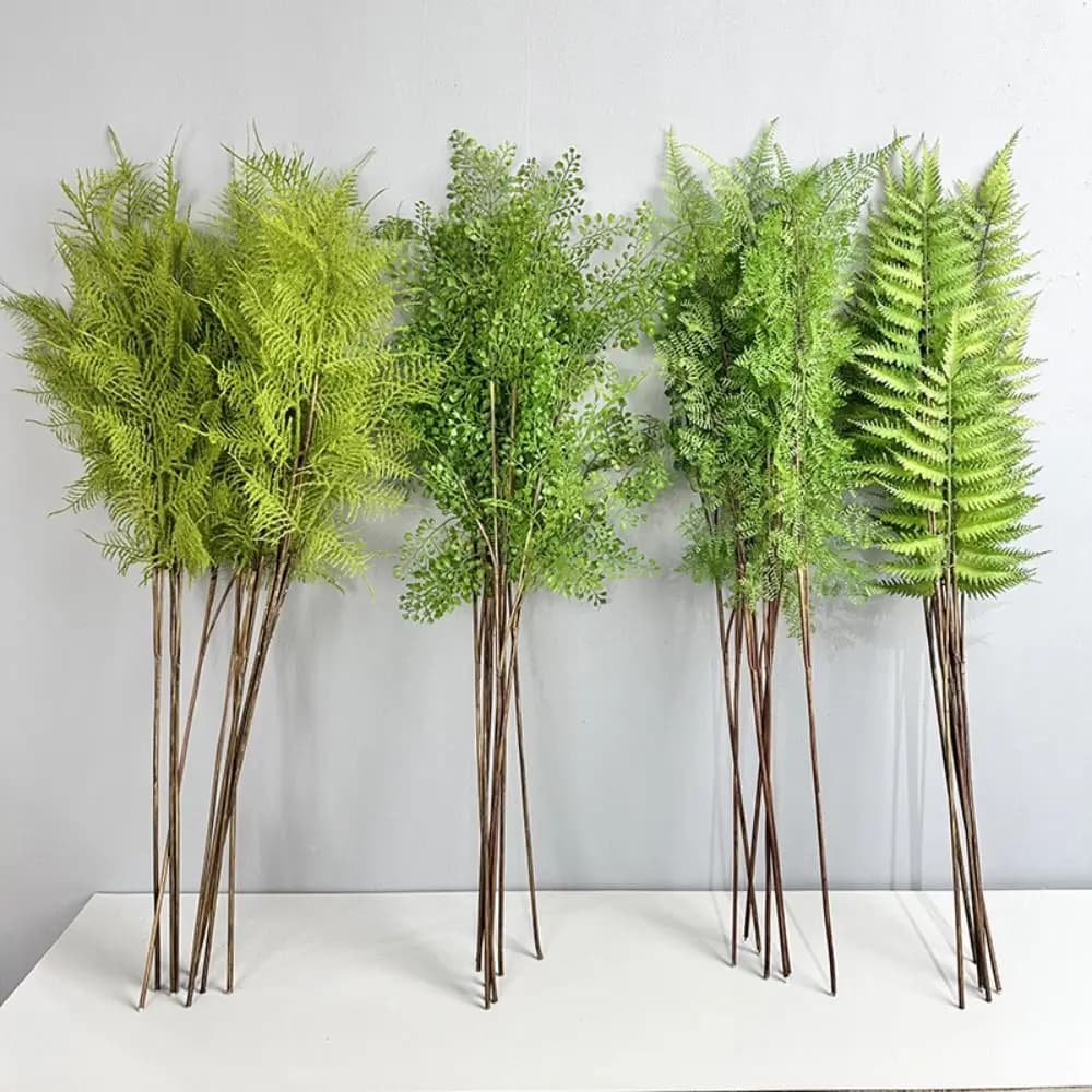 Realistic Artificial Fern Plant Branches Handmade Elegant Artificial Greenery Fern Grass Real Touch Fake Plants