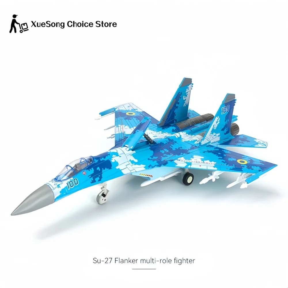 1/72 Serie Militare Creativa Sukhoi Su-27 Flanker Caccia Multiuso, Blocchi da Costruzione, Modellino Assemblabile, Giocattolo per Ragazzi, Regalo di Natale
