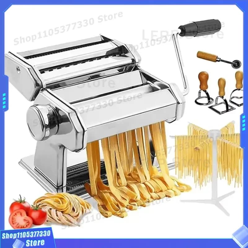 Electric Noodle Maker Stainless Steel Household Small Pasta Machine Automatic Dumpling Skin Presser Kitchen Appliance Tool