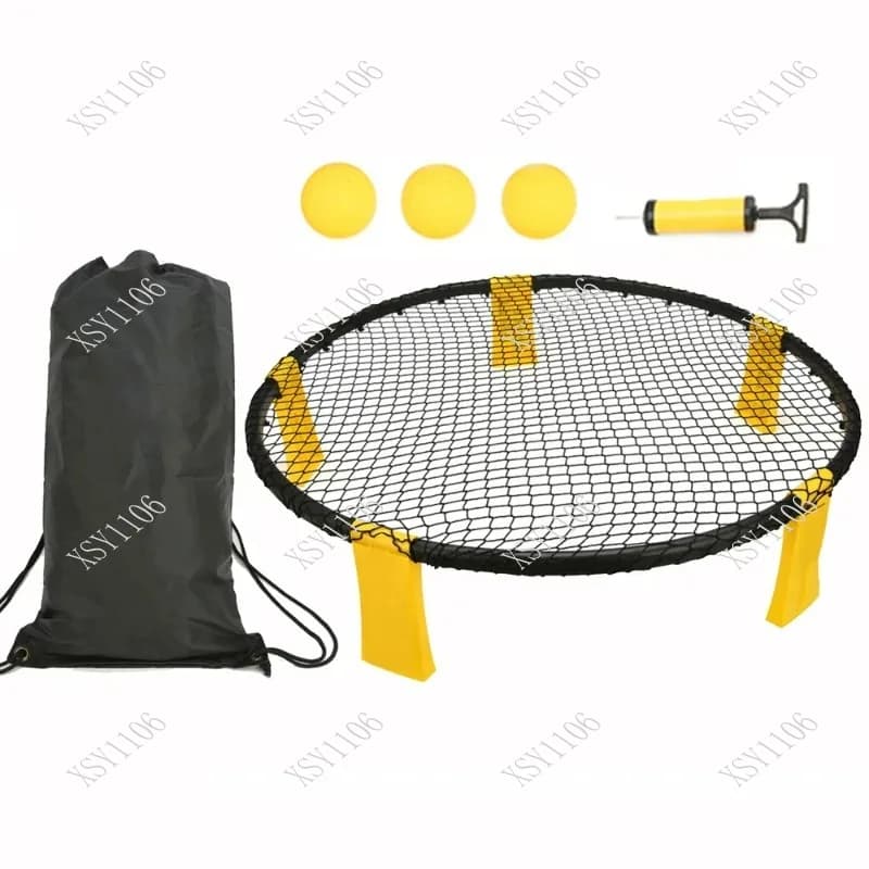 Set of Mini Outdoor Volleyball with Network, 3 Balls, Sports Equipment for Beach, Meadow and Team Fitness