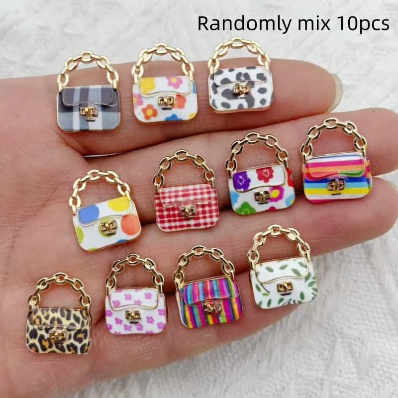10 pezzi/sacchetto, nuovi accessori fai da te per borse: ciondoli per orecchini, bracciali, collane, portachiavi