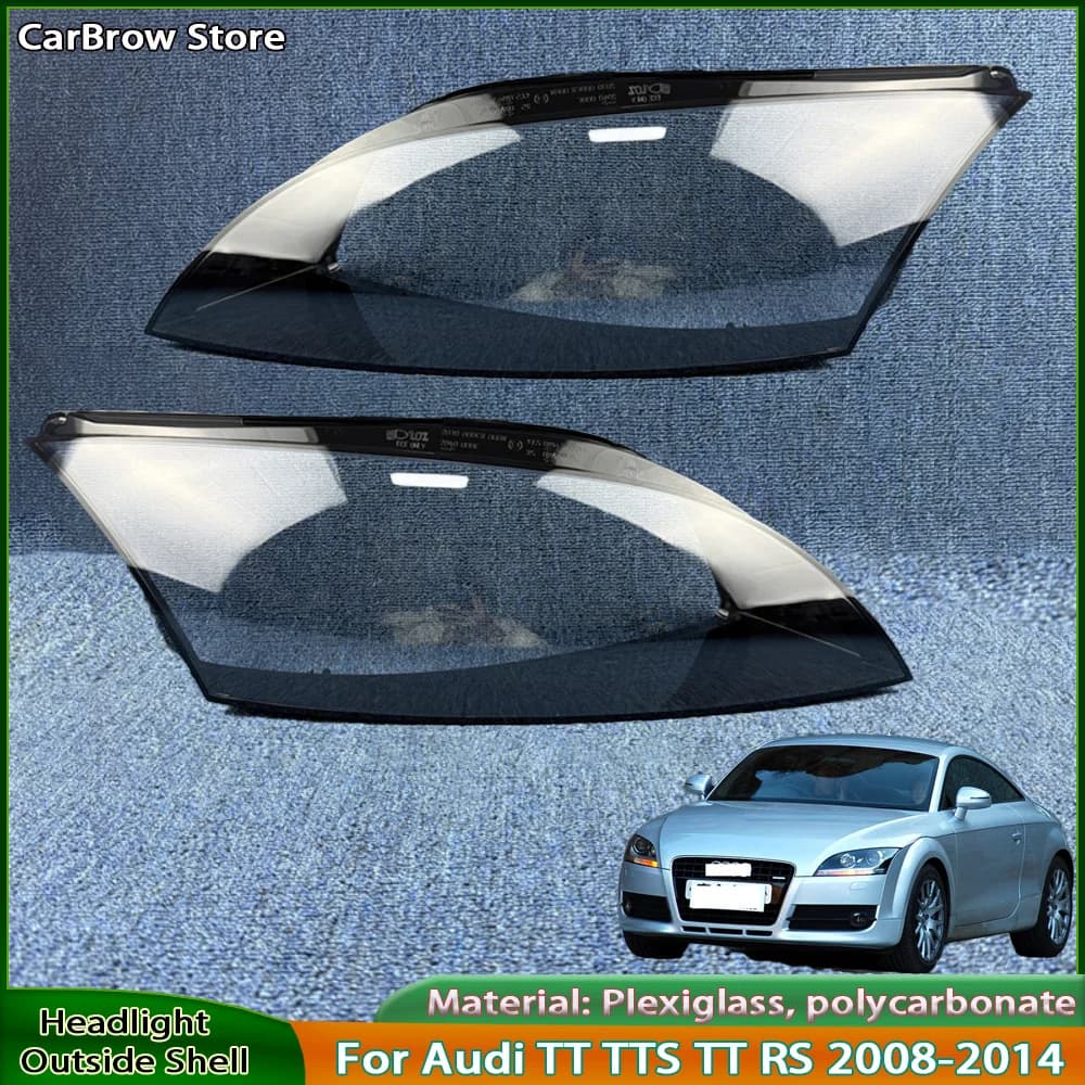 Copertura trasparente per fari anteriori di ricambio per Audi TT TTS TT RS dal 2008 al 2014, guscio per fari in plexiglass.
