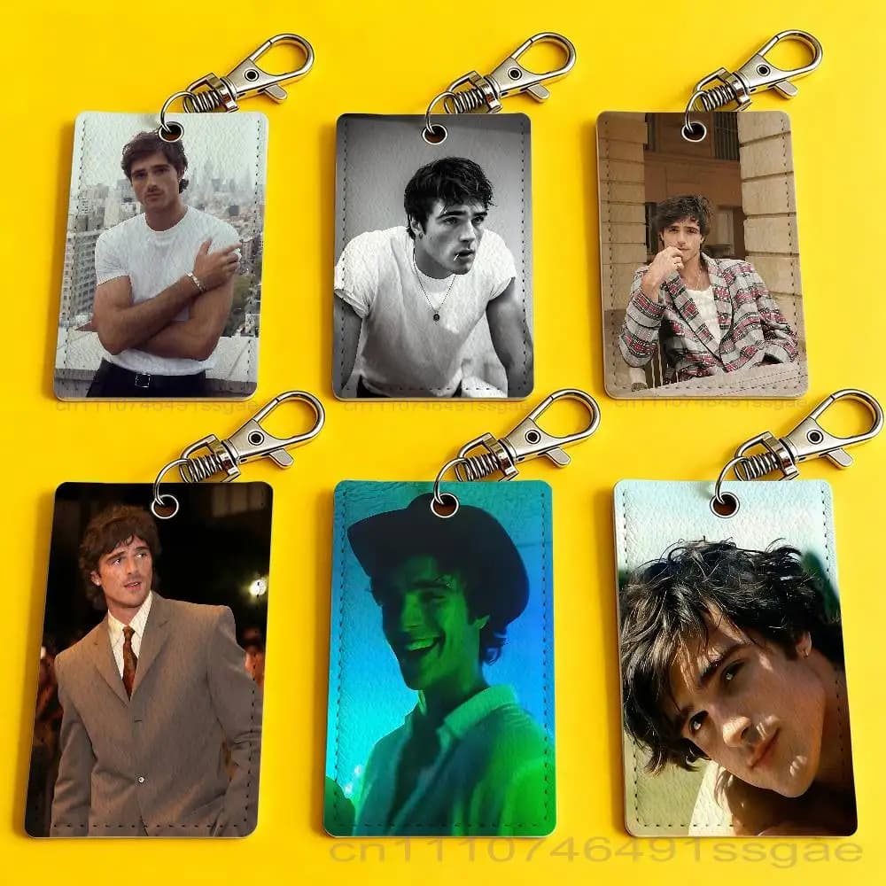 Portachiavi con Porta Badge e Cordino per Carte di Credito/Pass, Modello J-Jacob Elordi, Accessorio Regalo