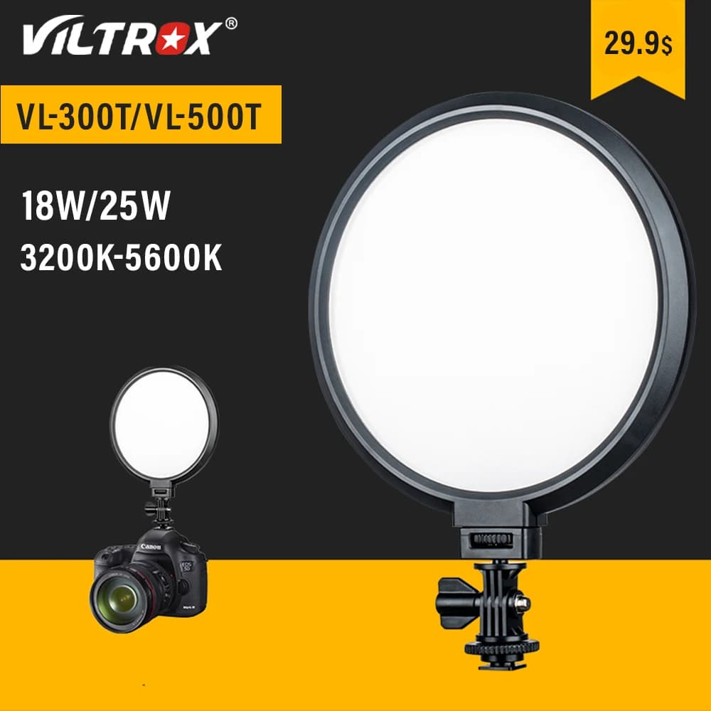 Viltrox VL-300T 18W 25W fotocamera LED Light Lamp Ring Light bicolore Ultra sottile dimmerabile per riprese fotografiche Video Studio Show Live
