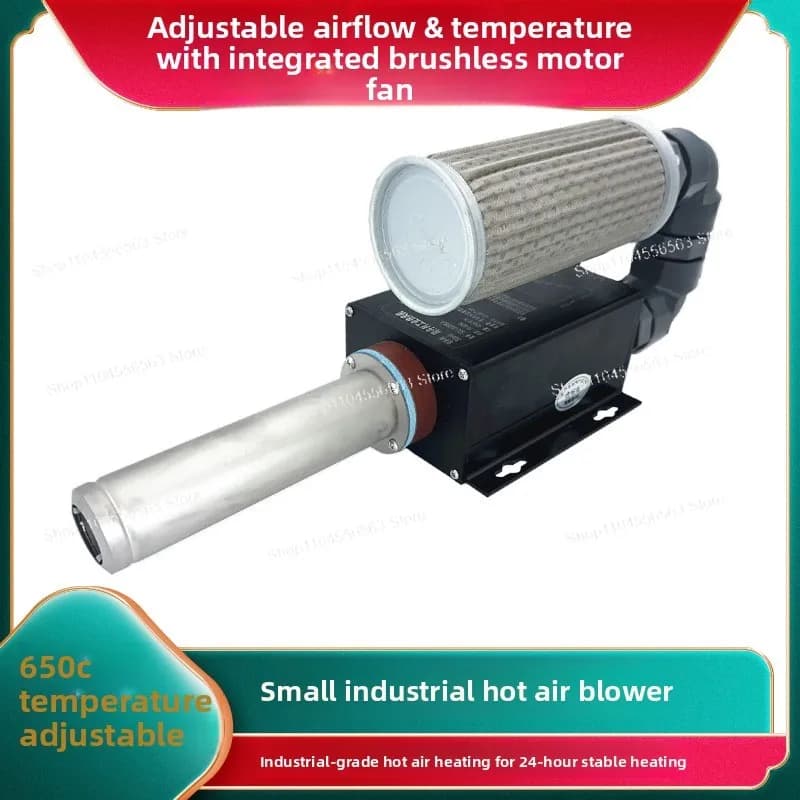 Riscaldatore ad aria calda industriale da 3300W – Temperatura/Flusso d'aria regolabili, Motore brushless, Pistola termica portatile