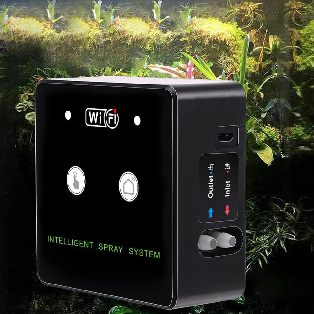 Sistema di spruzzatura intelligente della foresta pluviale Controllo WiFi Temporizzazione automatica della nebbia Kit sistema di spruzzatura Timer per irrigazione Spruzzatore per rettili Umidif