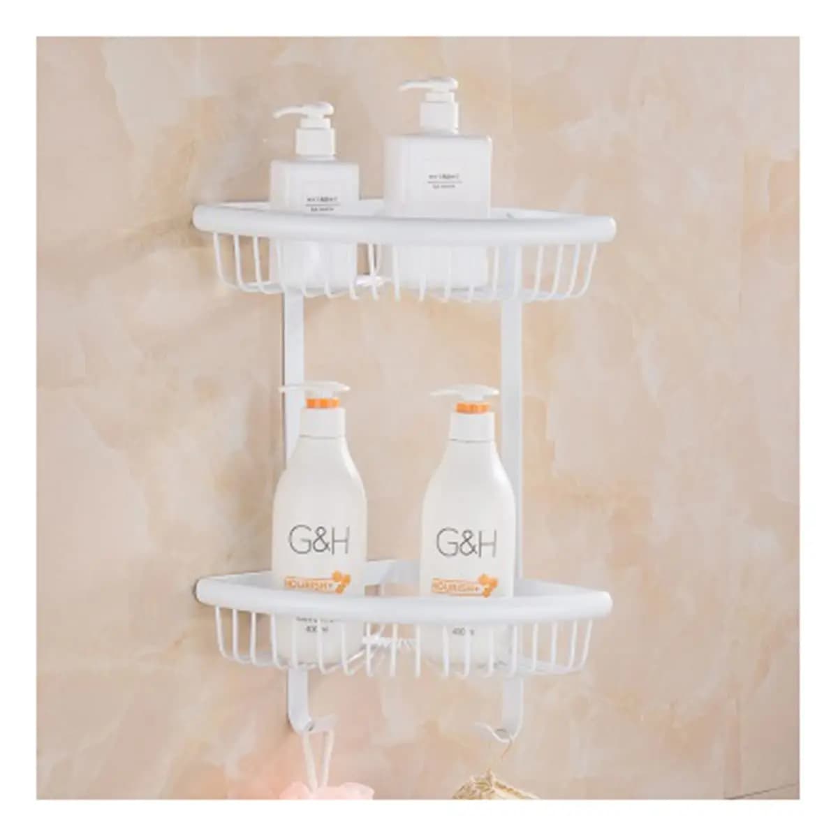 Set di Accessori per Bagno in Oro e Bianco: Portarotolo, Portasciugamani, Portasapone, Mensola in Vetro, Ganci, Mensola Angolare, Personalizzabile