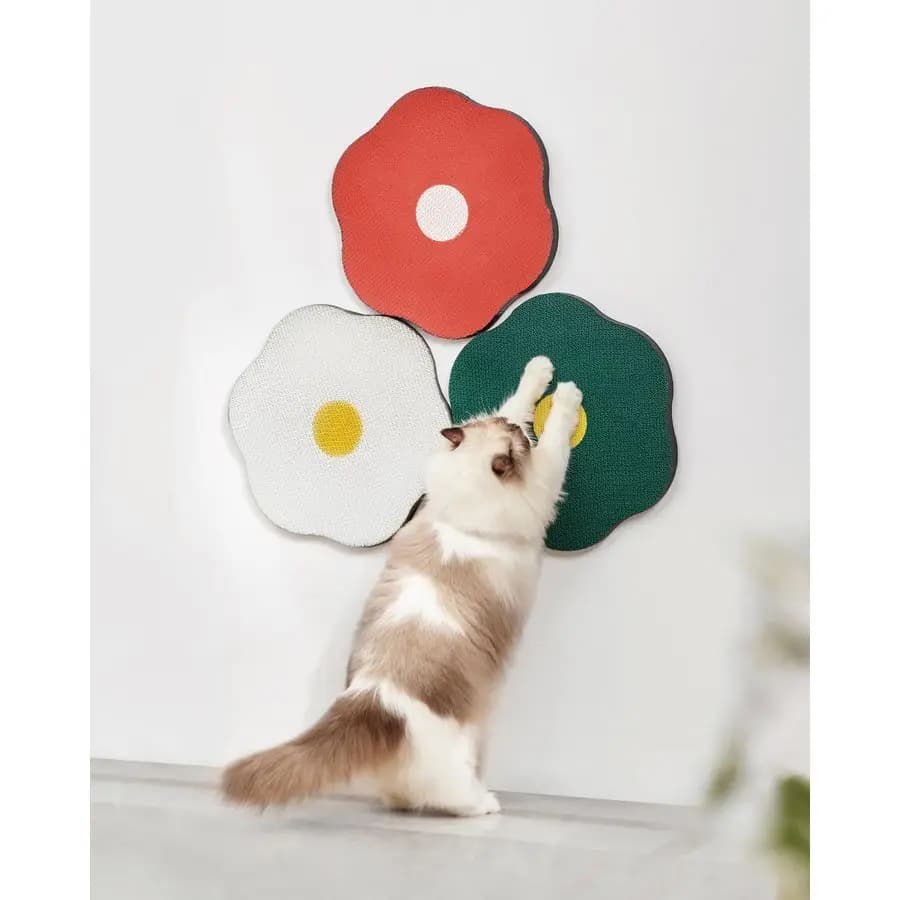Set di panni antigraffio per gatti con fiori da parete, bianco, rosso, verde per la decorazione domestica, protezione dei mobili dalle artigli di gatto, SpaceSavin