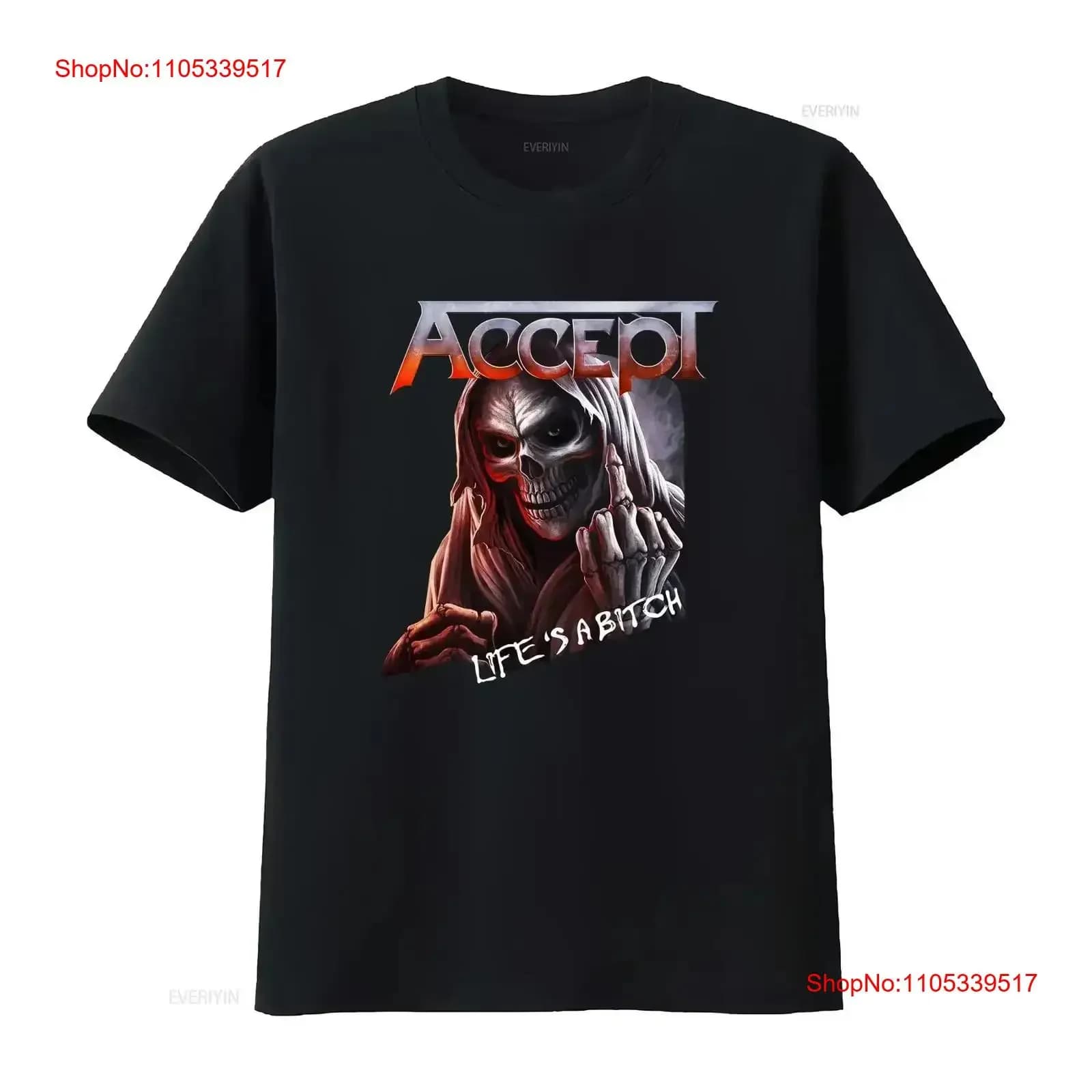 Vintage Accept Band For Fans Cotton Black T Shirt S 5XL Reprint Washed Soft Versatile Comfortable graphic vintage Washed