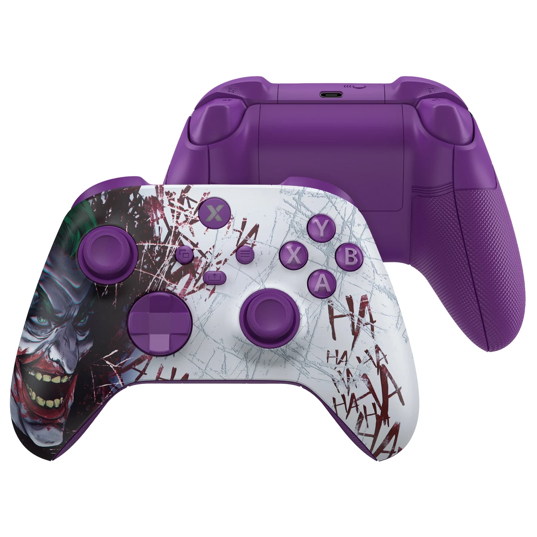 eXtremeRate per controller Xbox Core Set completo gommato Shell, pulsanti, maniglie e custodia con piastra posteriore - Clown HAHAHA