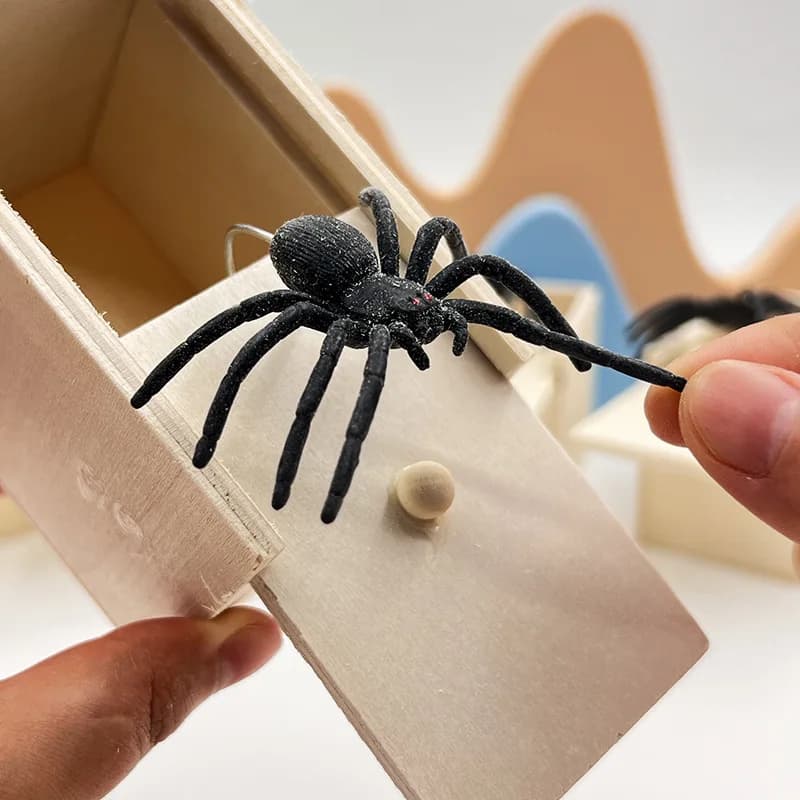 Popolare scatola di ragni in legno: oggetti di scena spaventosi per adulti, un giocattolo bavaglio spaventoso e un piccolo regalo a sorpresa