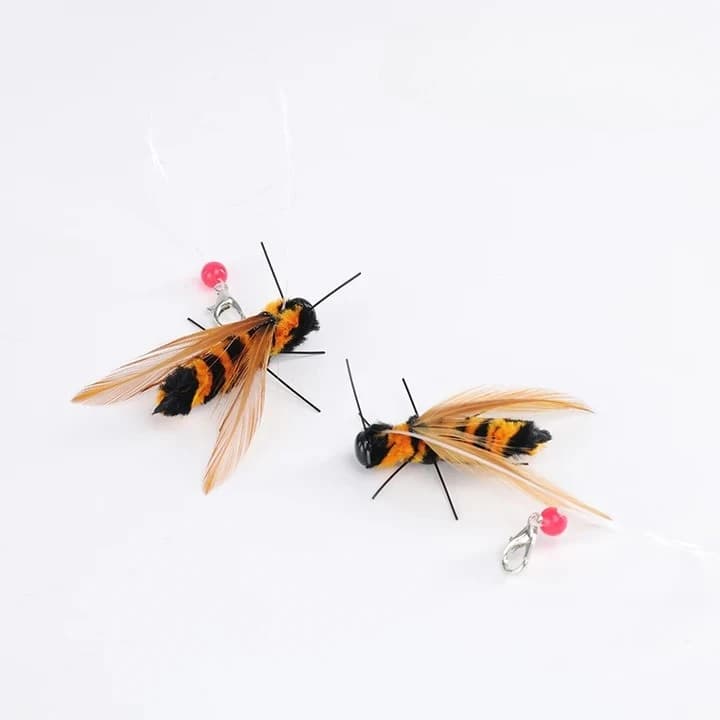 3PCS/5PCS Simulation Hornet Cat Teasing Stick Replacement Head Insect Cat Toy Interactive Pet Toys For Kitten